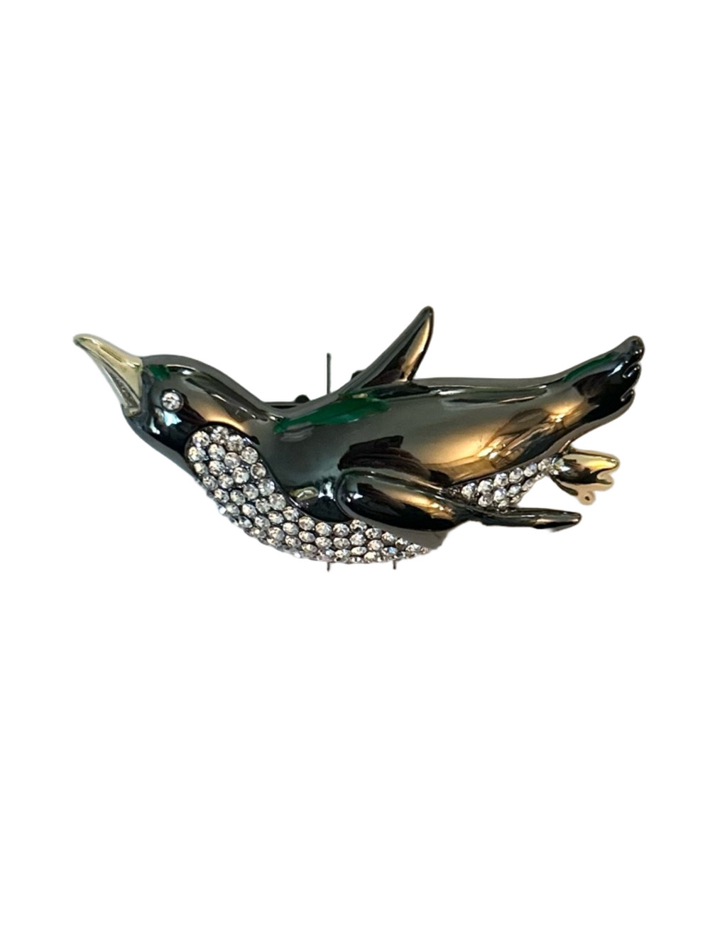 Charter Club Black And Silver Penguin Brooch
